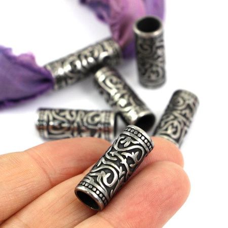 Ozdobna rurka oksydowana stal szlachetna 24x9,5mm