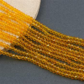 Kryształek szklany oponka fasetowana miodowa 4x3mm [sznur 42cm]