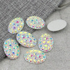 Kaboszon z żywicy druza owal crystal AB 18x13mm