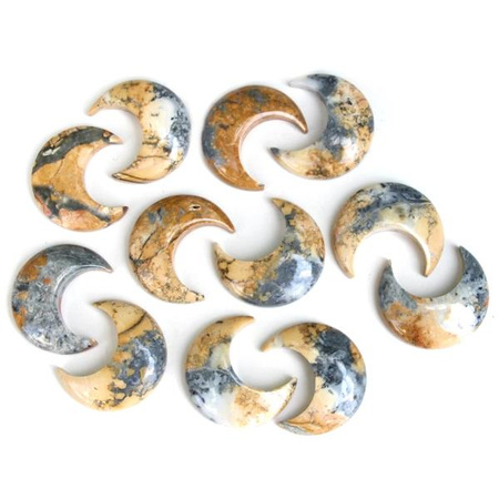 Kaboszon jaspis maligano księżyc 32x28x7mm losowy wybór