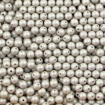 Round Beads Powdery - Pastel Gray 6mm [20szt]