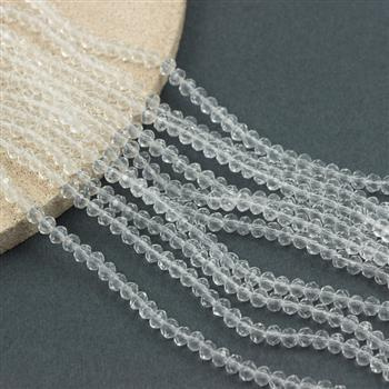 Kryształek szklany oponka fasetowana crystal 4x3mm [sznur 41cm]