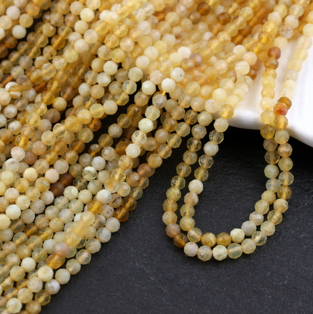 Opal żółty kula fasetowana 4mm [sznur 39cm]