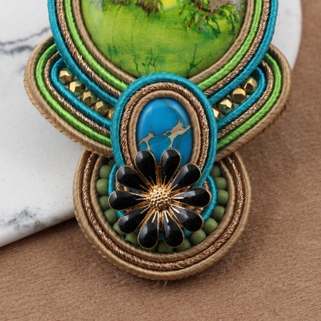 Element ozdobny kwiatek emaliowany czarny 18mm