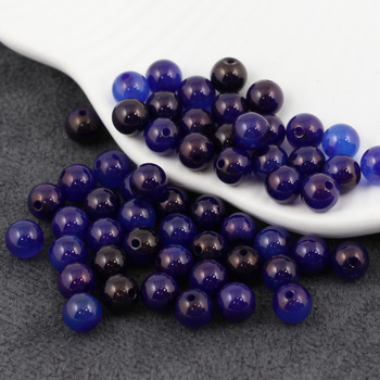 Agat brazylijski kula gładka granatowo-fioletowa 6mm