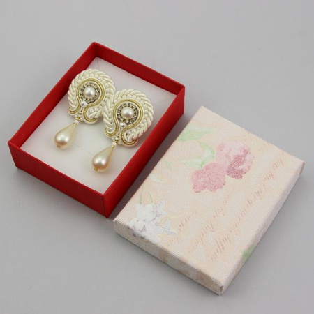 Pudełko ozdobne "FLEURY" czerwone 9x7x3cm