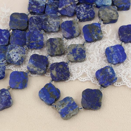 Lapis lazuli z pirytem koniczyna fasetowany 16mm