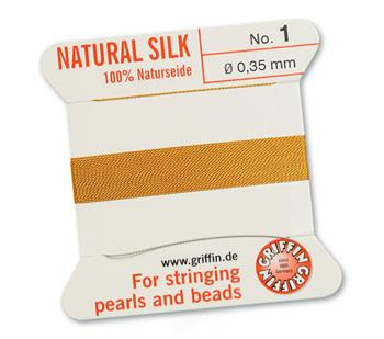 Griffin Nici jedwabne z igłą amber 0,35mm [2m]