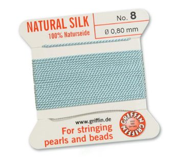 Griffin Nici jedwabne z igłą turquoise 0,80mm [2m]