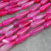Agat różowy kropla gładka 30x10mm