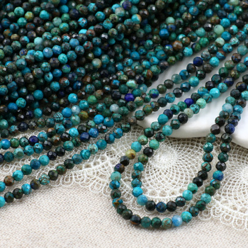 Azuryt kula fasetowana 3mm [sznur 38cm]