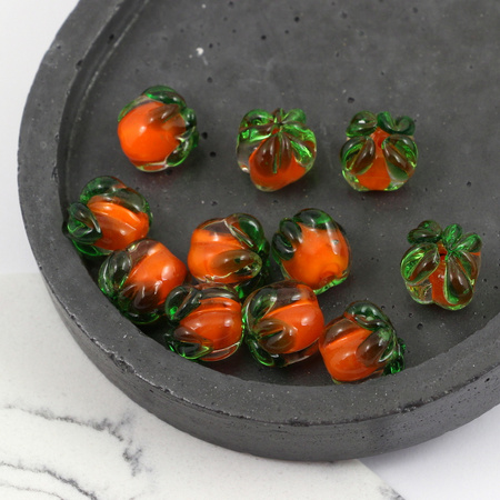 Koralik szklany dynia 13x12mm