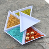 Taca trójkątna 7x7cm do koralików błękitna [1szt]