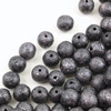 Round Beads Jet Silver Patina Etched 8mm [10szt]