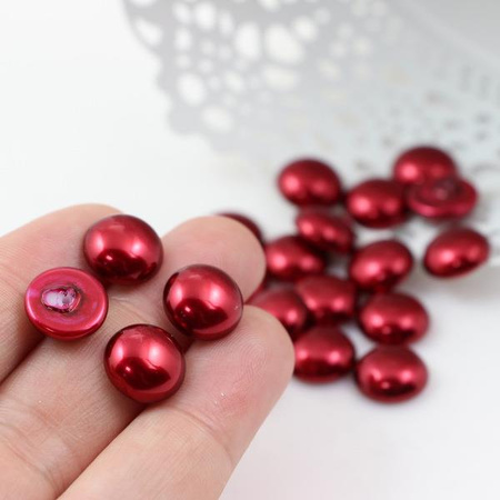 Glass Pearl Cabochon Brick 12mm