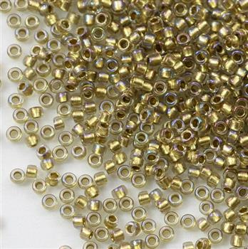 Toho Round 15/0 Inside-Color Crystal/Gold Lined [5g]