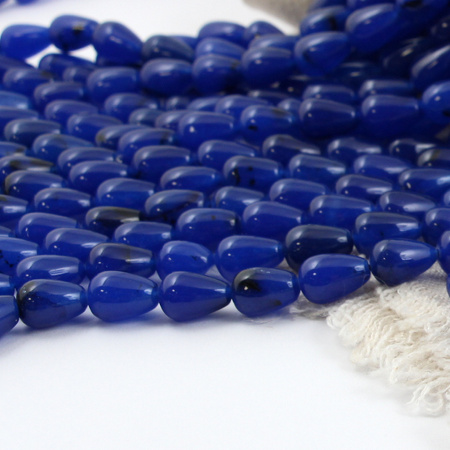 Jadeit granatowy kropla gładka 12x8mm