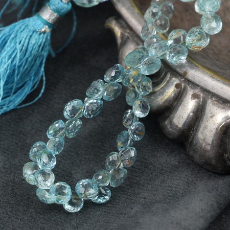 Topaz niebieski kropla cebulka fasetowana 6mm [3szt]