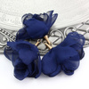 Szyfonowy kwiatek w tulejce granatowy 80mm