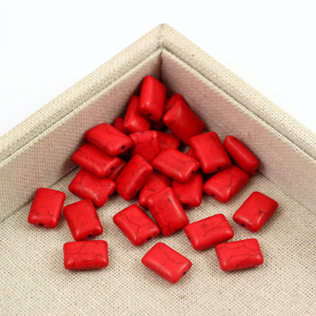 Howlit czerwony prostokąt 14x10mm