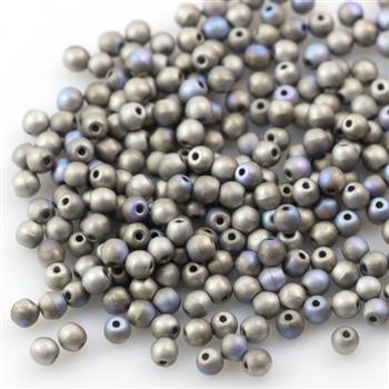 Round Beads Crystal Glittery Argentic Matted 3mm [50szt]