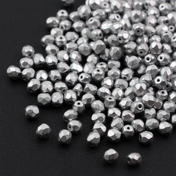 Fire Polish 4mm Aluminium Silver [40szt]