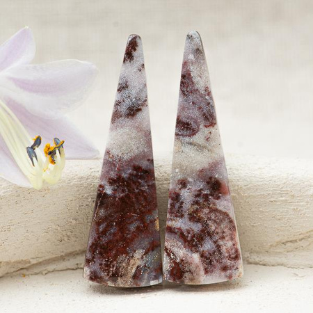 Kaboszony jaspis 38x12x4mm [para]