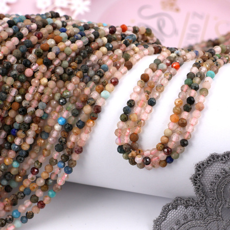 Mix kamieni kula fasetowana 3,5mm [sznur 38cm]