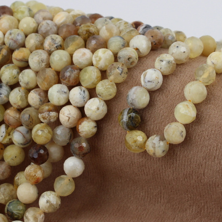 Opal żółty kula fasetowana 8mm