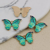 Zawieszka złota emaliowana zielony motyl 22x15mm