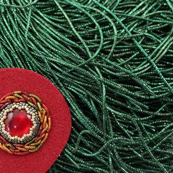 Bajorek do haftu miękki - zielony fasetowany 1,7mm [ 4g ]