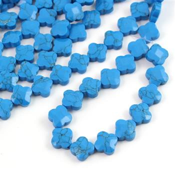 Howlit turkusowy koniczyna fasetowana 12mm