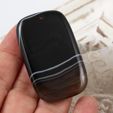 Sardonyks zawieszka plaster prostokąt 55x34mm