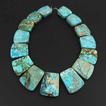 Jaspis lazurowe wybrzeże baza naszyjnika turkusy i beże [15 kamieni]