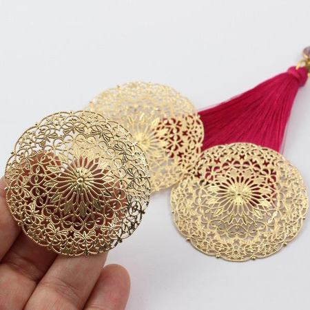 Rozeta filigranowa metalowa złota 56mm