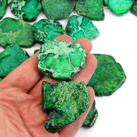 Jaspis lazurowe wybrzeże nieregularny plaster zielony