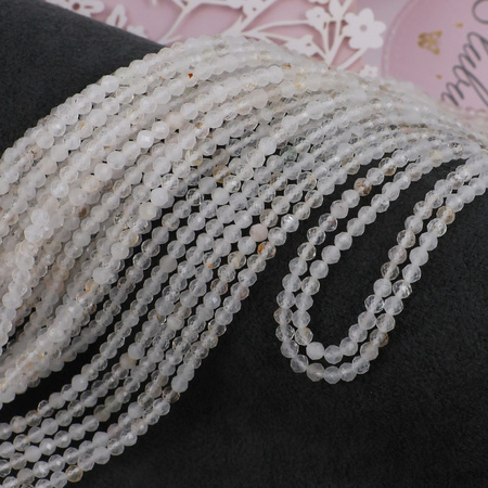 Kryształ górski kula fasetowana 3,5mm [sznur 39cm]