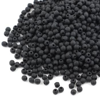 Round Beads Jet Matted 2mm [100szt]