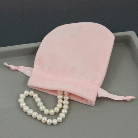 Sakiewka z weluru różowa 12x10cm