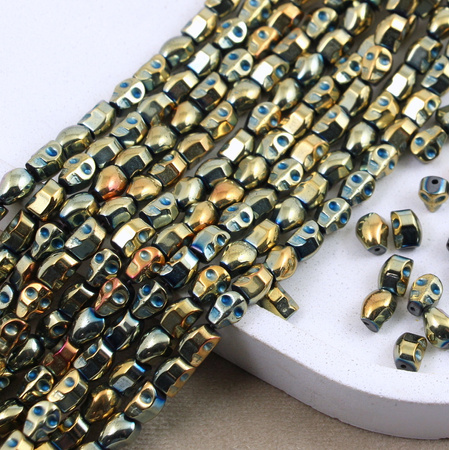 Hematyt złoto-niebieski czaszka 8x6mm