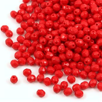 Fire Polish 4mm Opaque Red [20szt]