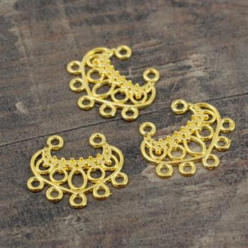 Baza kolczyka ażurowa złota 21x19mm [4szt]