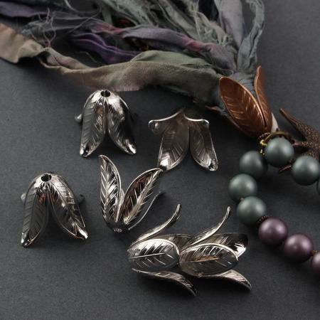 Czapeczka ozdobna tulipan srebrny 18mm