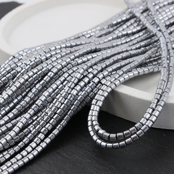 Hematyt srebrny wałek gładki 3x3mm [sznur 40cm]