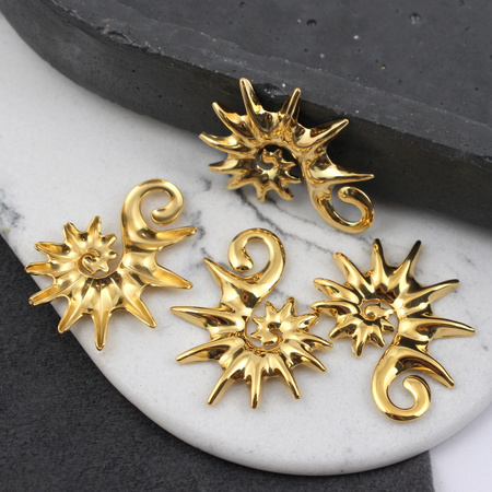 Zawieszka muszla stal szlachetna pozłacana PVD 32x24mm