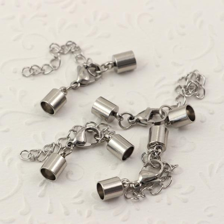 Zapięcie karabińczyk z tulejkami stal szlachetna 5mm