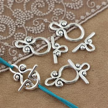 Zapięcie przekładane typu toggle  srebrne 12mm