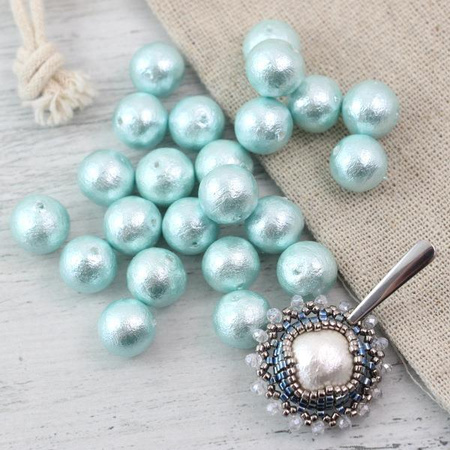 Miyuki Cotton Pearls Aqua kula 12mm