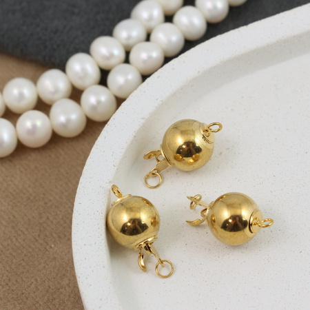 Zapięcie szufladkowe stal szlachetna pozłacana PVD kula 10mm