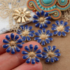 Element ozdobny kwiatek emaliowany granatowy 18mm